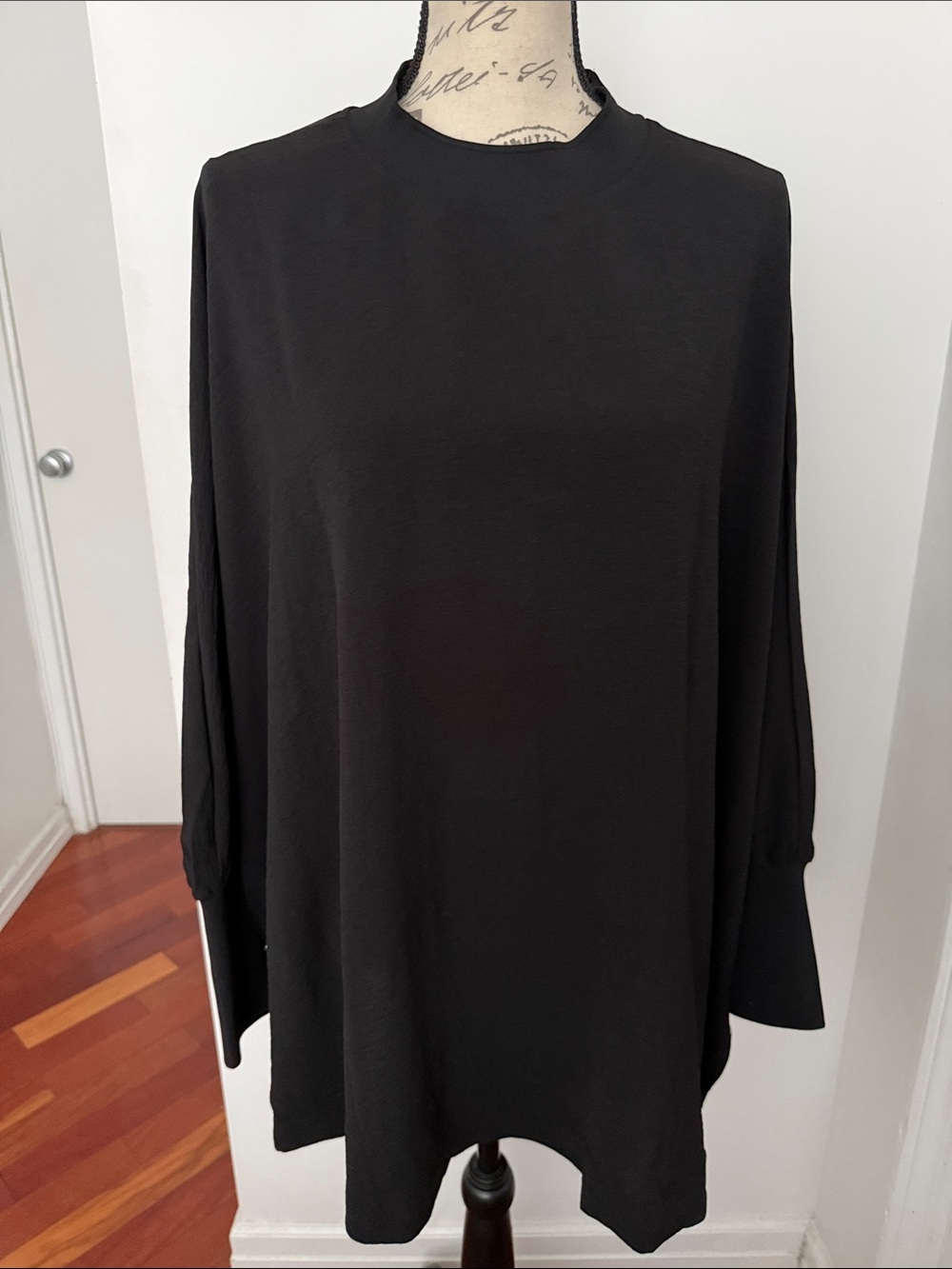 Mango Black Oversized Dolman Sleeve Top